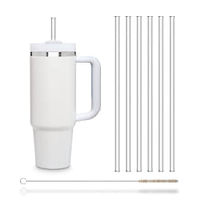 Load image into Gallery viewer, Reusable Glass Straws 11 inch with plastic free brush - Set of 6