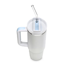 Load image into Gallery viewer, Reusable Glass Straws 12 inch bent with plastic free brush - Set of 6