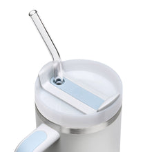 Load image into Gallery viewer, Reusable Glass Straws 12 inch bent with plastic free brush - Set of 6