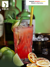 Load image into Gallery viewer, Gold Glass Straws 8 inch with plastic free brush - Set of 6 reusable