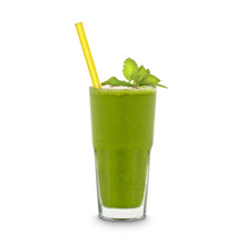 Load image into Gallery viewer, Yellow Glass Straws 8 inch with plastic free brush - Set of 6 reusable