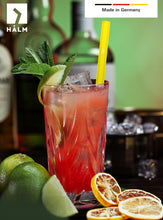 Load image into Gallery viewer, Yellow Glass Straws 8 inch with plastic free brush - Set of 6 reusable