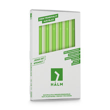 Load image into Gallery viewer, Green Glass Straws 8 inch with plastic free brush - Set of 6 reusable