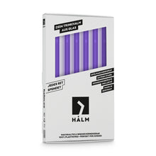 Load image into Gallery viewer, Purple Glass Straws 8 inch with plastic free brush - Set of 6 reusable