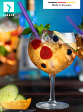 Load image into Gallery viewer, Purple Glass Straws 8 inch with plastic free brush - Set of 6 reusable