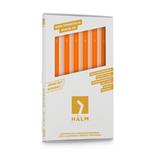 Load image into Gallery viewer, Orange Glass Straws 8 inch with plastic free brush - Set of 6 reusable