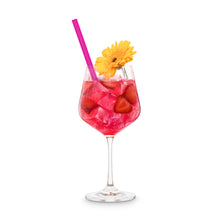 Load image into Gallery viewer, Pink Glass Straws 8 inch with plastic free brush - Set of 6 reusable