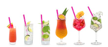 Load image into Gallery viewer, Pink Glass Straws 8 inch with plastic free brush - Set of 6 reusable