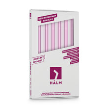 Load image into Gallery viewer, Pink Rose Glass Straws 8 inch with plastic free brush - Set of 6 reusable
