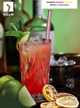 Load image into Gallery viewer, Pink Rose Glass Straws 8 inch with plastic free brush - Set of 6 reusable