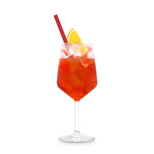 Load image into Gallery viewer, Red Glass Straws 8 inch with plastic free brush - Set of 6 reusable