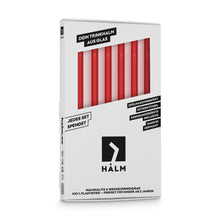 Load image into Gallery viewer, Red Glass Straws 8 inch with plastic free brush - Set of 6 reusable