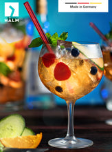 Load image into Gallery viewer, Red Glass Straws 8 inch with plastic free brush - Set of 6 reusable