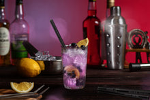 Load image into Gallery viewer, Black Glass Straws 8 inch with plastic free brush - Set of 6 reusable