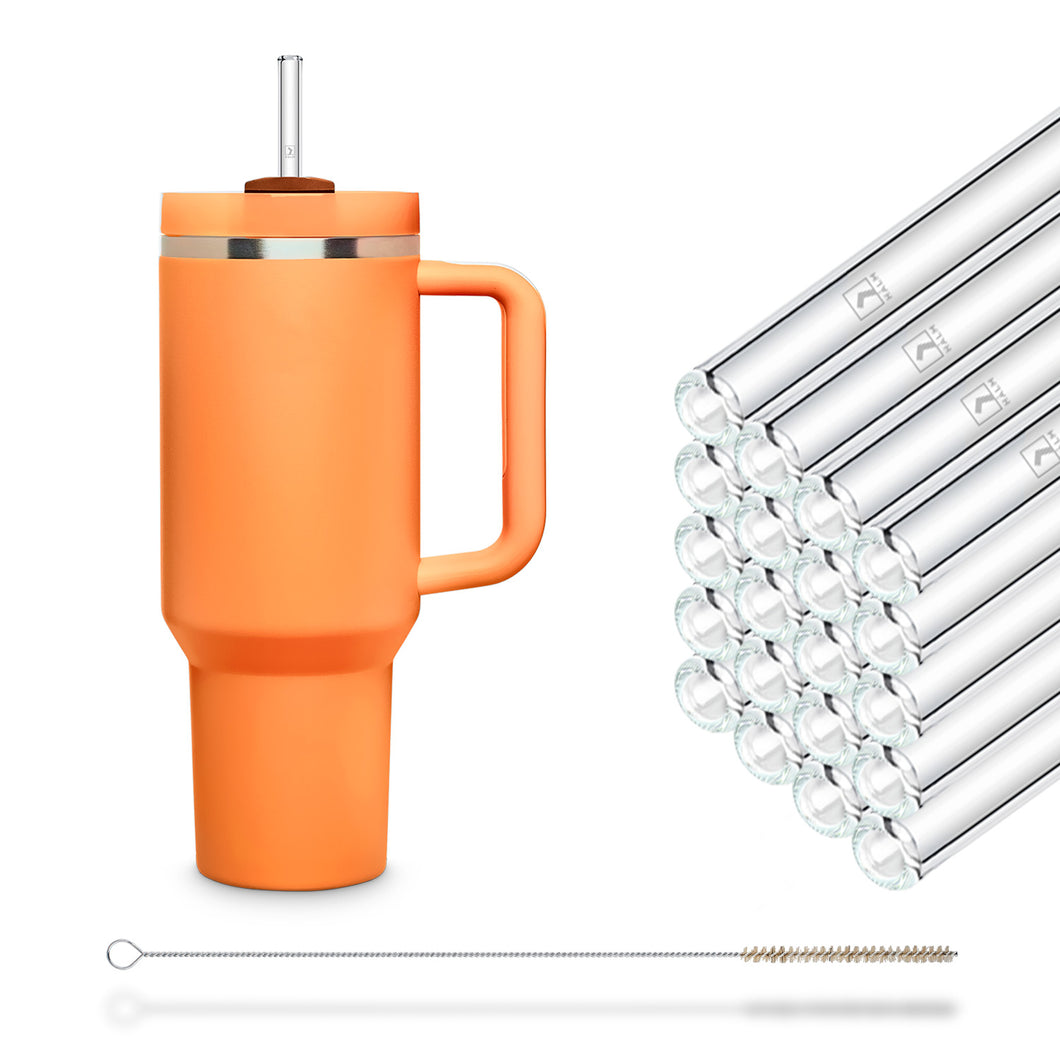 Stanley Cup Glass Straw 12 inch with plastic free brush - Set of 20