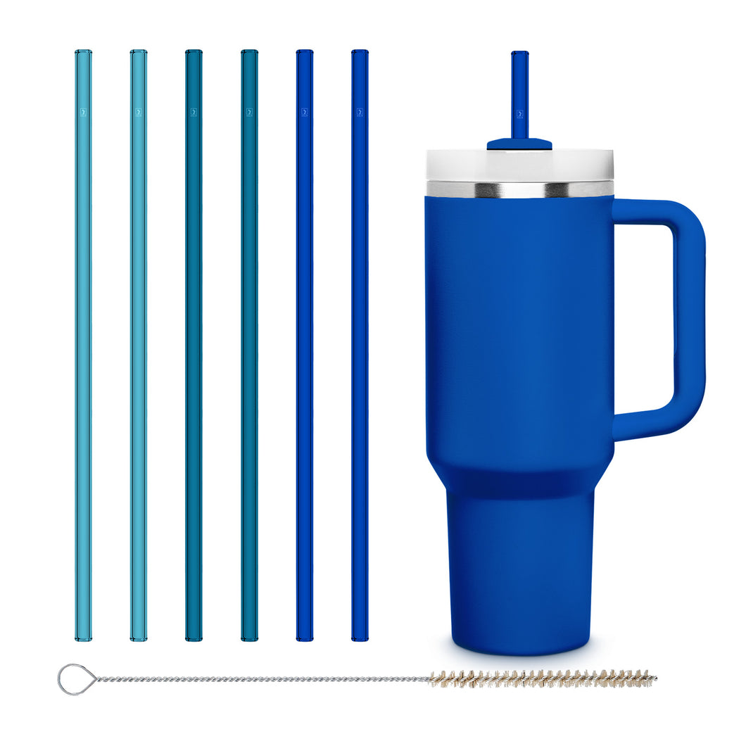 HALM Stanley Cup Blue replacement Glass Straws 12 inch for 40 oz Quencher
