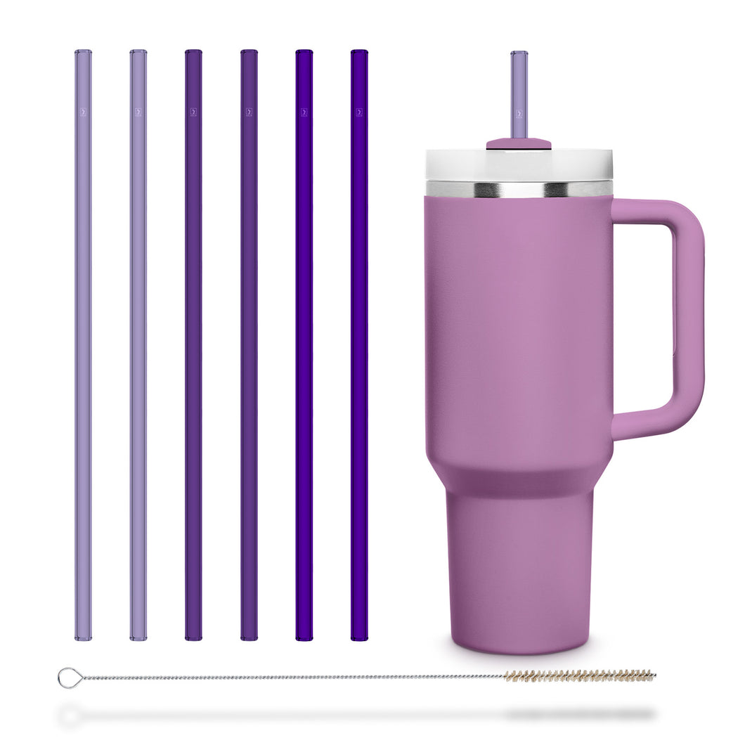 HALM Stanley Cup Purple replacement Glass Straws 12 inch for 40 oz Quencher
