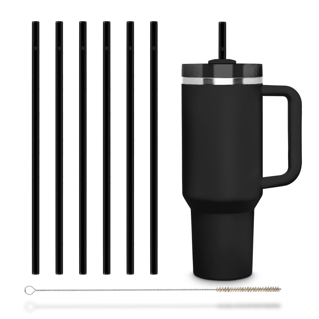 Glass Straws Black 12 inch long for Stanley Cup 40oz & 30oz