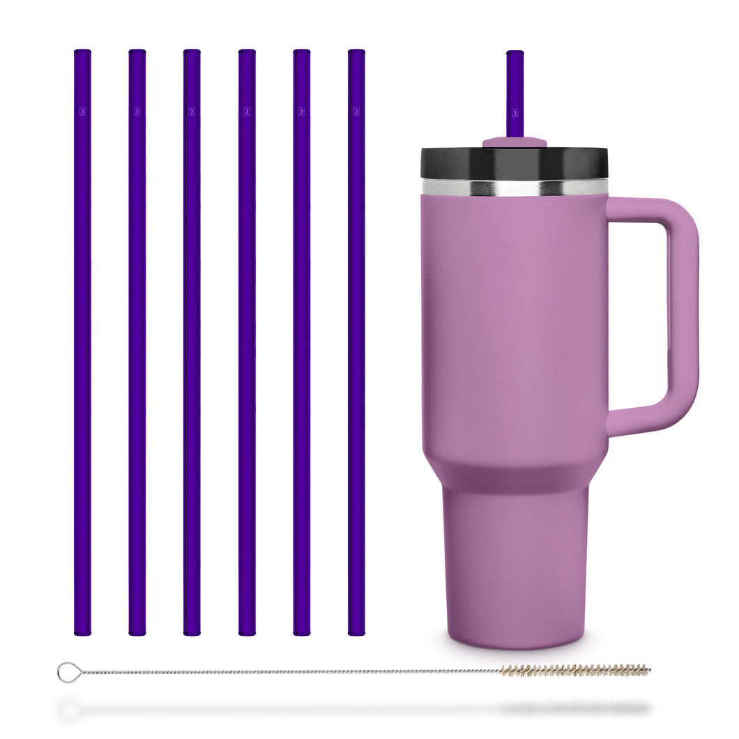 HALM Stanley Cup Purple replacement Glass Straws 12 inch for 40 oz Quencher