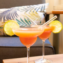 Load image into Gallery viewer, Reusable Glass Straws 6 inch with plastic free brush - Set of 6