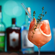 Load image into Gallery viewer, Gin Glass Straws 8 inch Engraved with Funny Gin Cocktail Quotes - Set of 6