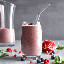 Load image into Gallery viewer, Reusable Glass Straws 9 inch bent + 6 inch straight mixed set with plastic free brush - Combo 6 pack