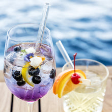 Load image into Gallery viewer, Reusable Glass Straws 9 inch bent + 8 inch straight mixed set with plastic free brush - Combo 6 Pack