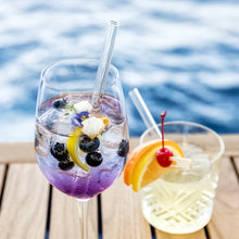 Load image into Gallery viewer, Reusable Glass Straws 6 inch with plastic free brush - Set of 6