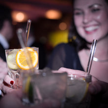 Load image into Gallery viewer, Reusable Glass Straws 8 inch with plastic free brush - Set of 6