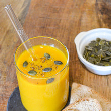 Load image into Gallery viewer, Heart Symbol Glass Straws 8 inch Engraved with Love Hearts - Set of 6