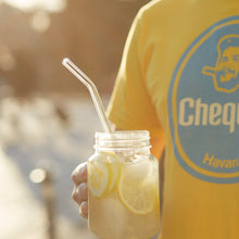 Load image into Gallery viewer, Reusable Glass Straws 9 inch bent with plastic free brush - Set of 6