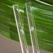 Load image into Gallery viewer, Glass Straws with Turtle design and orangutan protection