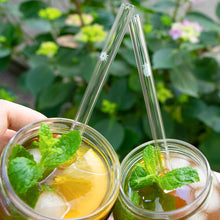 Load image into Gallery viewer, Summer Glass Straws 8 inch Engraved with beach designs - Set of 6