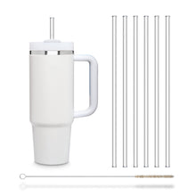 Load image into Gallery viewer, Reusable Glass Straws 11 inch with plastic free brush - Set of 6
