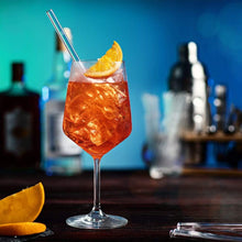 Load image into Gallery viewer, Aperol Glass Straws 8 inch Engraved with Funny Aperol Spritz Quotes - Set of 6
