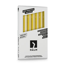 Load image into Gallery viewer, Gold Glass Straws 8 inch with plastic free brush - Set of 6 reusable
