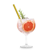 Load image into Gallery viewer, Gold Glass Straws 8 inch with plastic free brush - Set of 6 reusable

