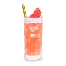 Load image into Gallery viewer, Gold Glass Straws 8 inch with plastic free brush - Set of 6 reusable
