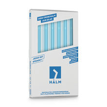 Load image into Gallery viewer, Blue Glass Straws 8 inch with plastic free brush - Set of 6 reusable
