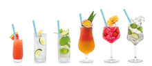 Load image into Gallery viewer, Blue Glass Straws 8 inch with plastic free brush - Set of 6 reusable
