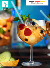Load image into Gallery viewer, Blue Glass Straws 8 inch with plastic free brush - Set of 6 reusable
