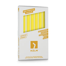 Load image into Gallery viewer, Yellow Glass Straws 8 inch with plastic free brush - Set of 6 reusable
