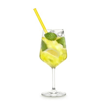Load image into Gallery viewer, Yellow Glass Straws 8 inch with plastic free brush - Set of 6 reusable
