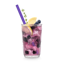 Load image into Gallery viewer, Purple Glass Straws 8 inch with plastic free brush - Set of 6 reusable

