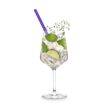 Load image into Gallery viewer, Purple Glass Straws 8 inch with plastic free brush - Set of 6 reusable
