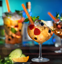 Load image into Gallery viewer, Orange Glass Straws 8 inch with plastic free brush - Set of 6 reusable
