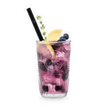 Load image into Gallery viewer, Black Glass Straws 8 inch with plastic free brush - Set of 6 reusable
