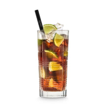 Load image into Gallery viewer, Black Glass Straws 8 inch with plastic free brush - Set of 6 reusable
