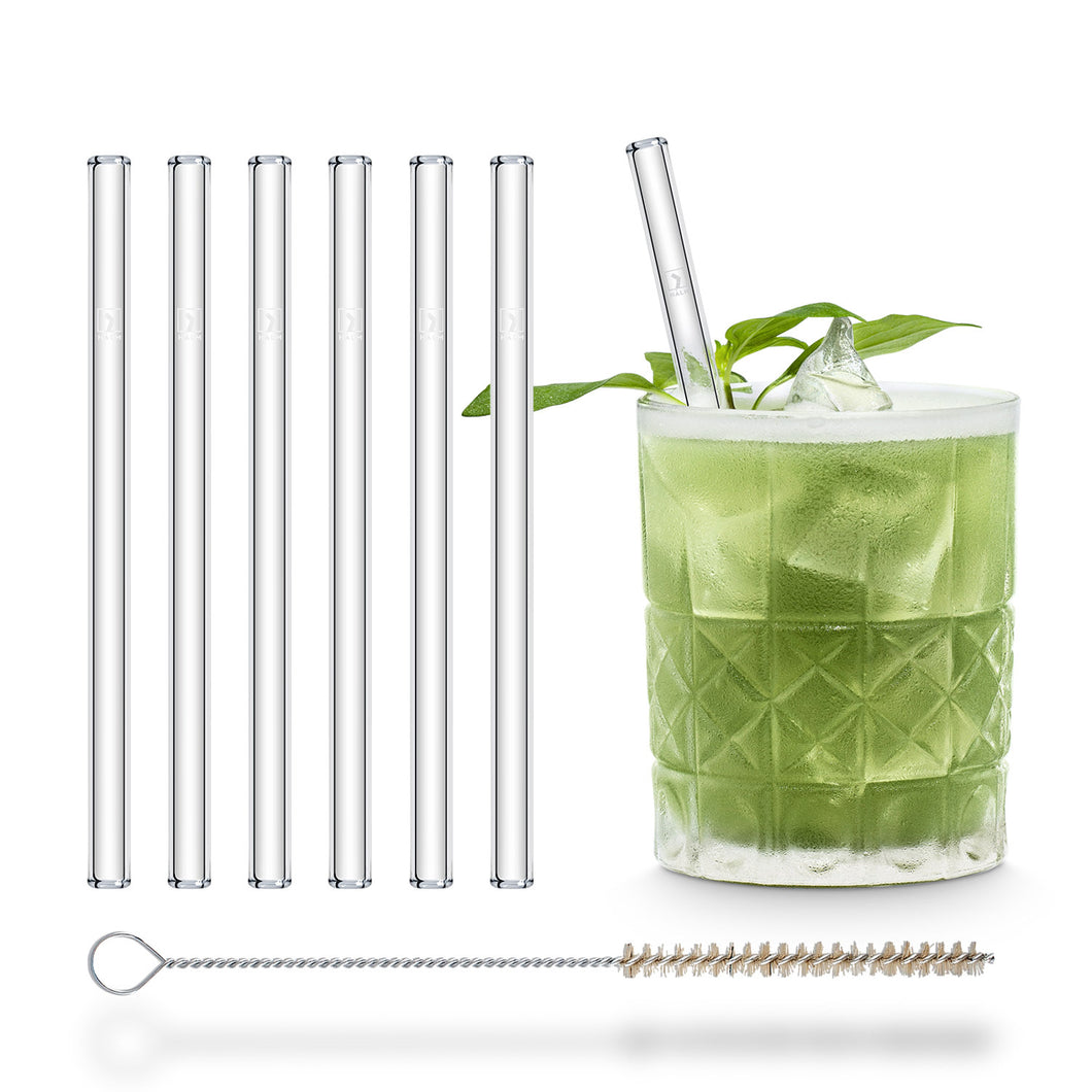 6 Clear Glass Straw Set of 6 - Strawesome